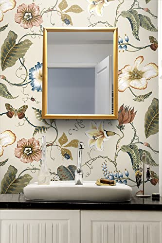 Alabaster Floral Peel and Stick Wallpaper R6728