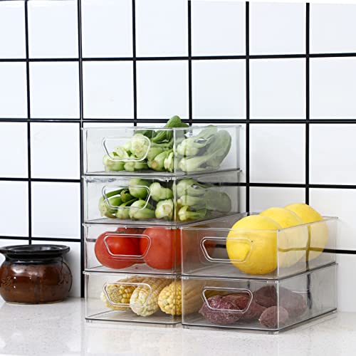2 Pack Clear Plastic Stackable Storage Bin C98172