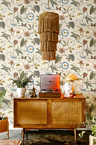 Alabaster Floral Peel and Stick Wallpaper R6728