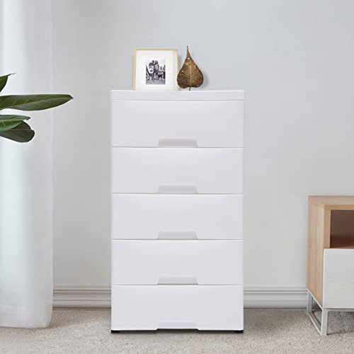 Blue Plastic 5 Drawers Storage Dresser Y75435