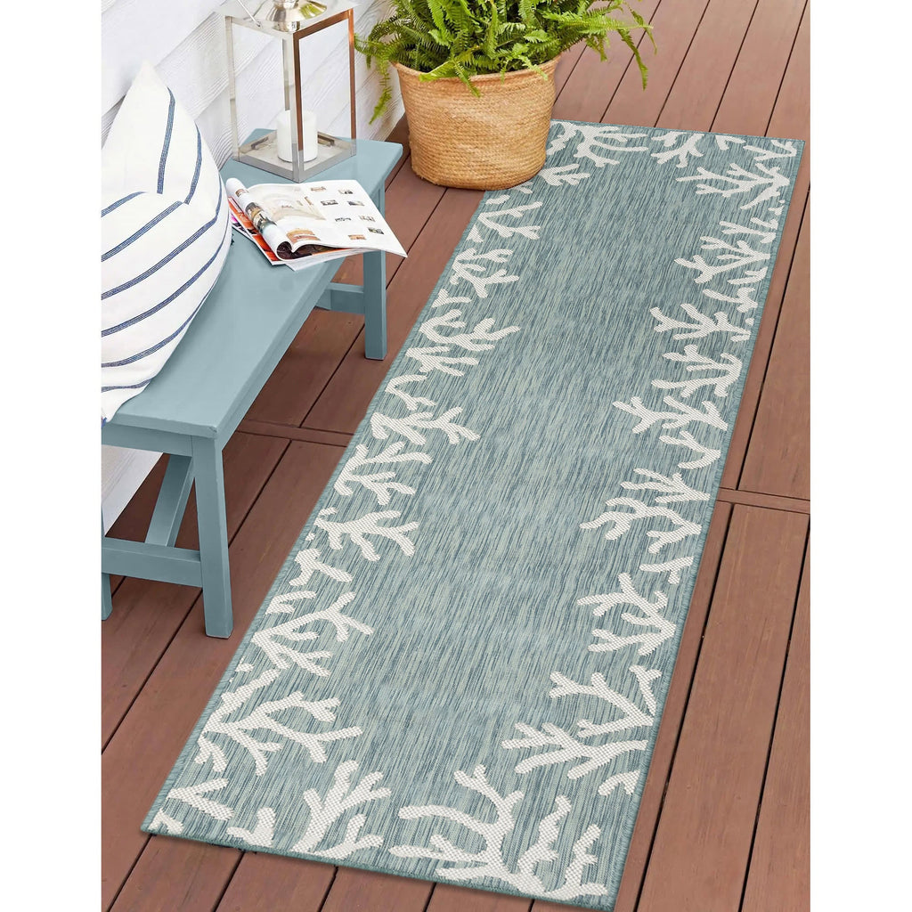 Carmel Coral Border Indoor Outdoor Area Rug