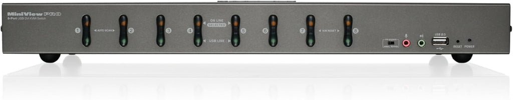 8-Port Rackmount DVI and VGA KVMP Switch with 2-DVI-D USB KVM Cables T5325