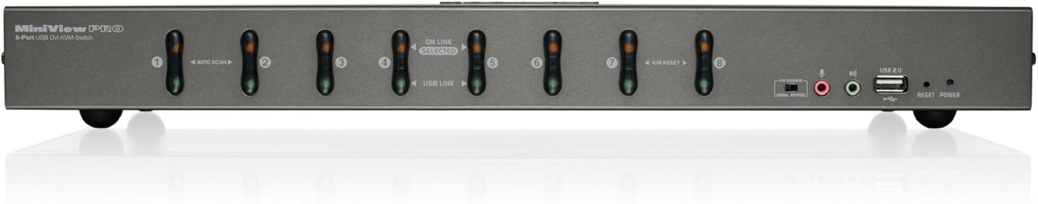 8-Port Rackmount DVI and VGA KVMP Switch with 2-DVI-D USB KVM Cables T5325