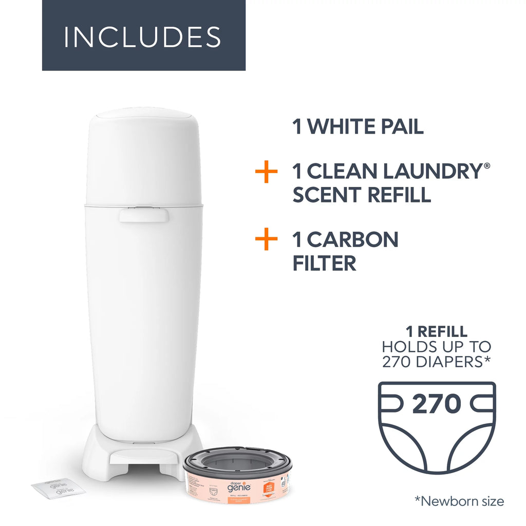 White Diaper Pail with Refill and Filter Z8278