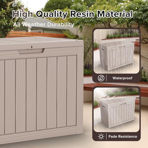 75 Gallon Waterproof Resin Deck Box with Wheels R8985