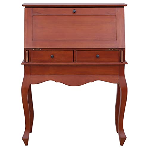 Brown Solid Wood Secretary Desk with Flip Top U468595