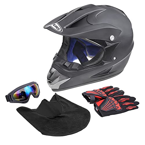 Adult Motocross Dirt Bike Helmet with Goggle, Gloves & Mask J67629