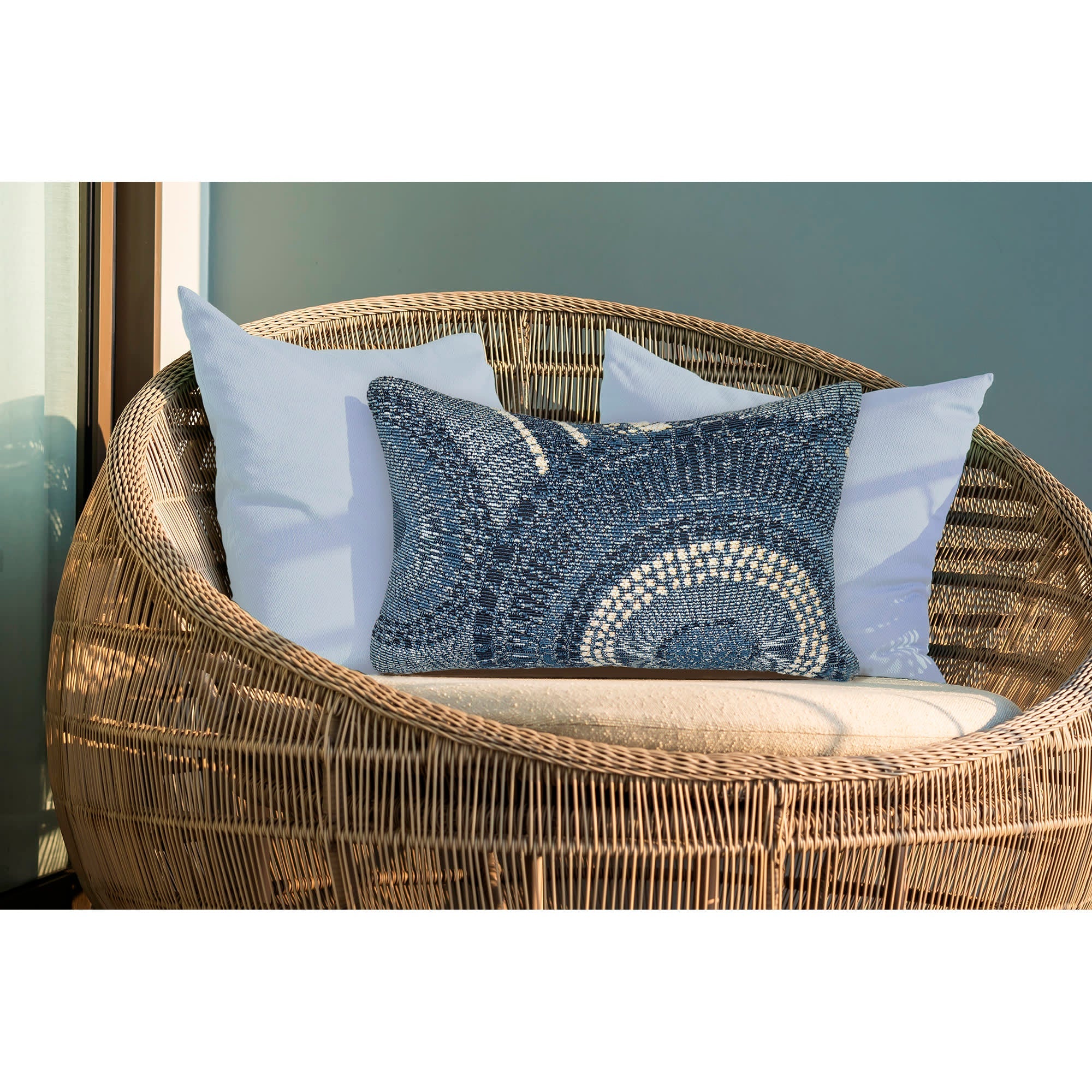 Marina Circles Indoor Outdoor Throw Pillow