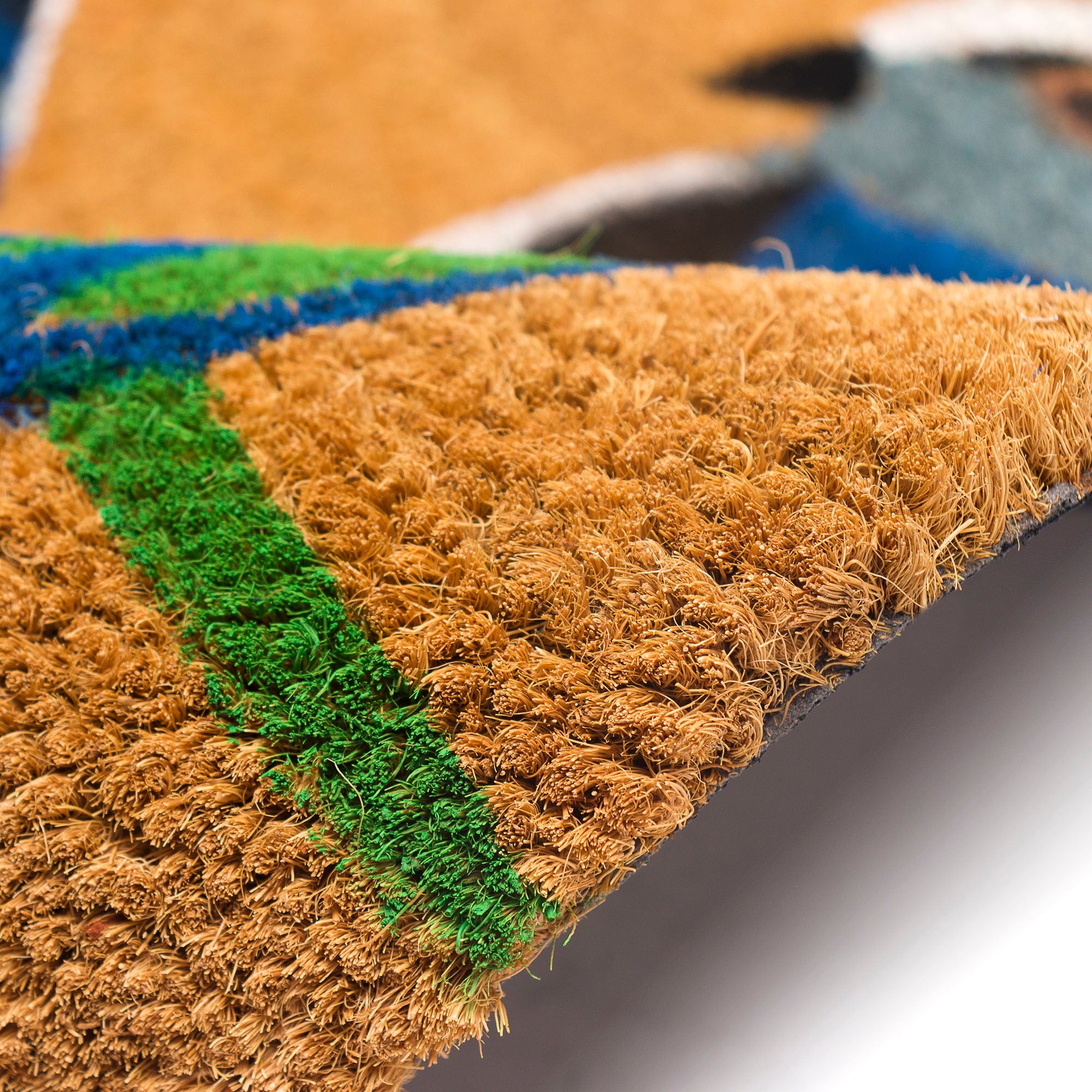 Natura Blue Birds Coir Doormat with Non-Slip Backing