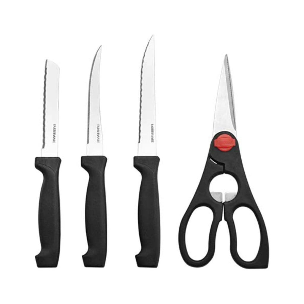 18 Piece Stainless Steel Knife Set with Block Natural Wood L658758