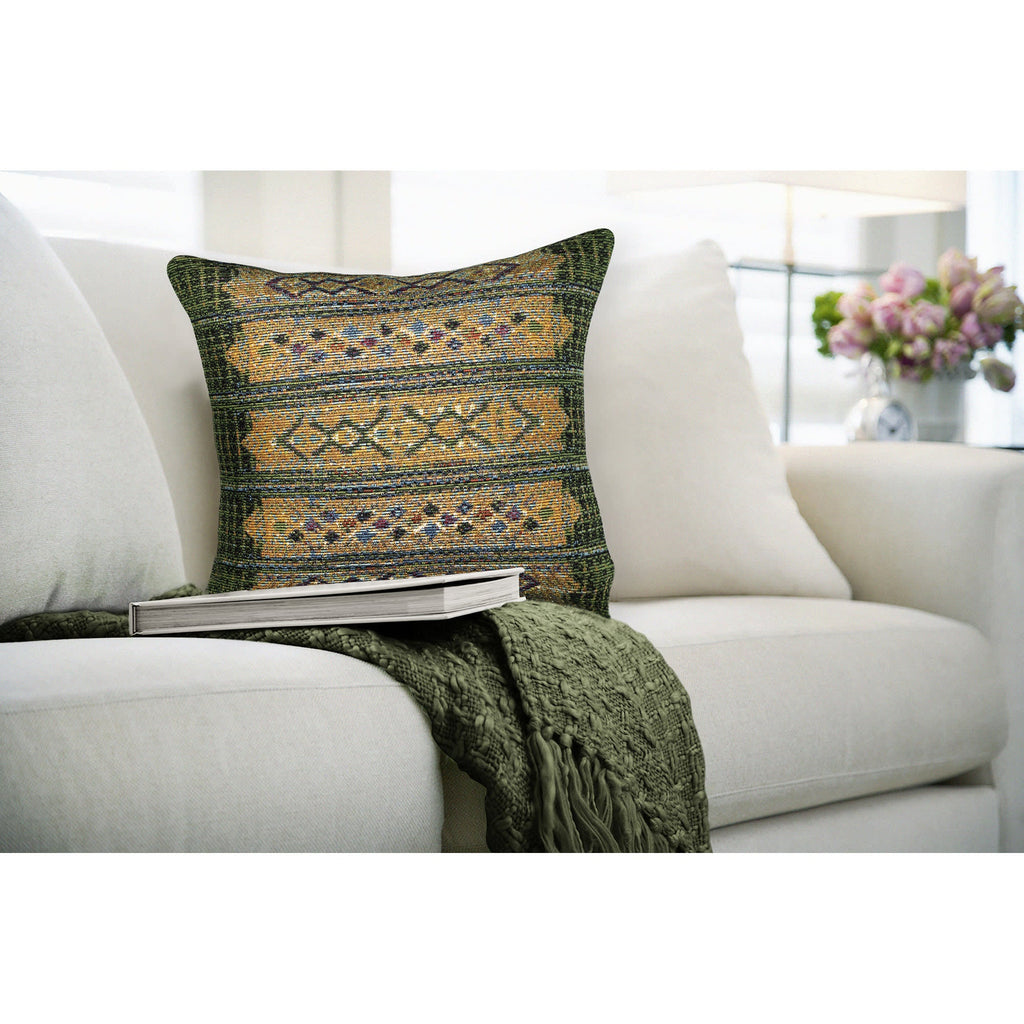 Marina Tribal Stripe Indoor Outdoor Throw Pillow
