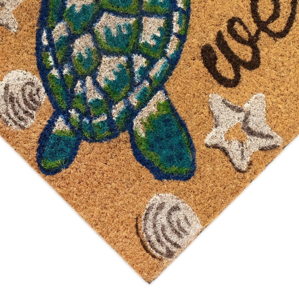 Natura Seaturtle Welcome Coir Doormat with Non-Slip Backing