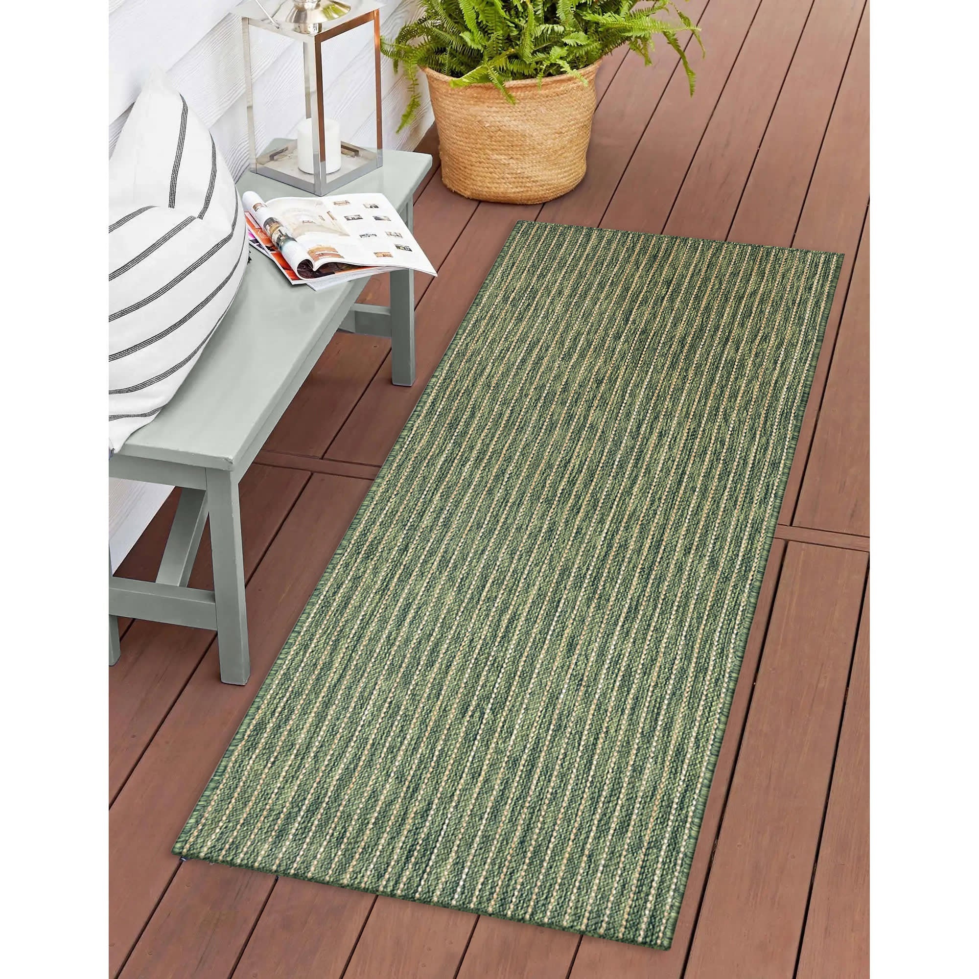 Carmel Texture Stripe Indoor Outdoor Area Rug