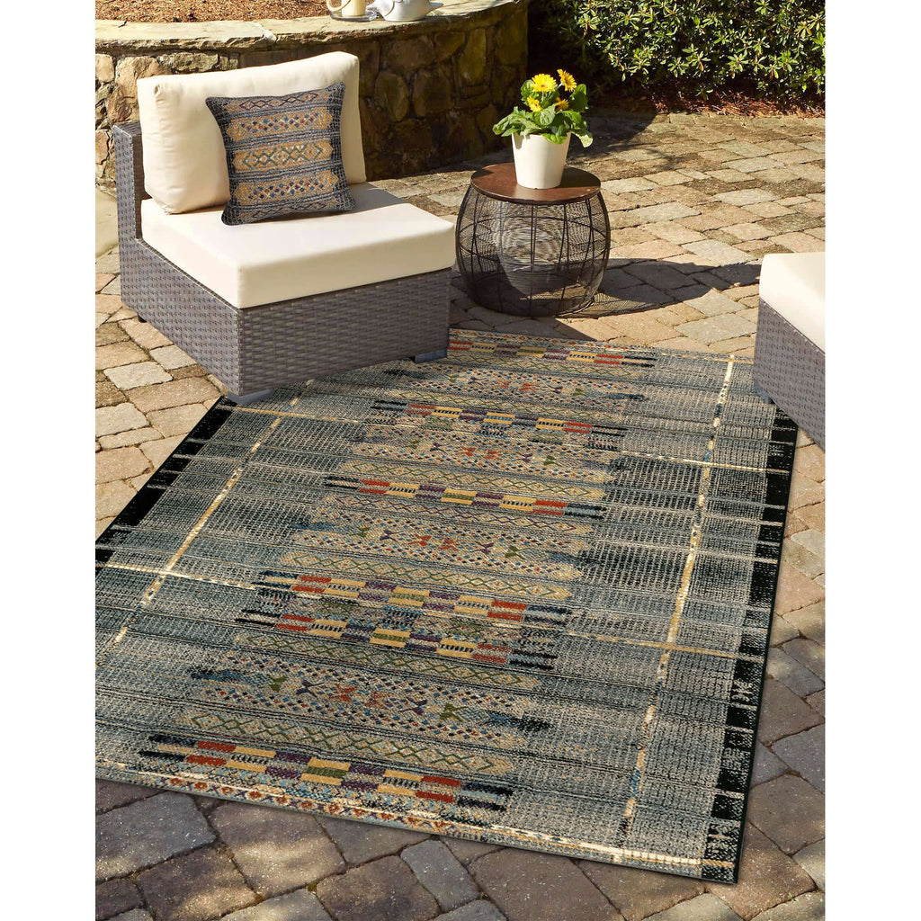Marina Tribal Stripe Indoor Outdoor Throw Pillow