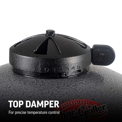 Portable Kamado Charcoal Grill and Smoker with Cast Iron Grates and Locking Lid M722