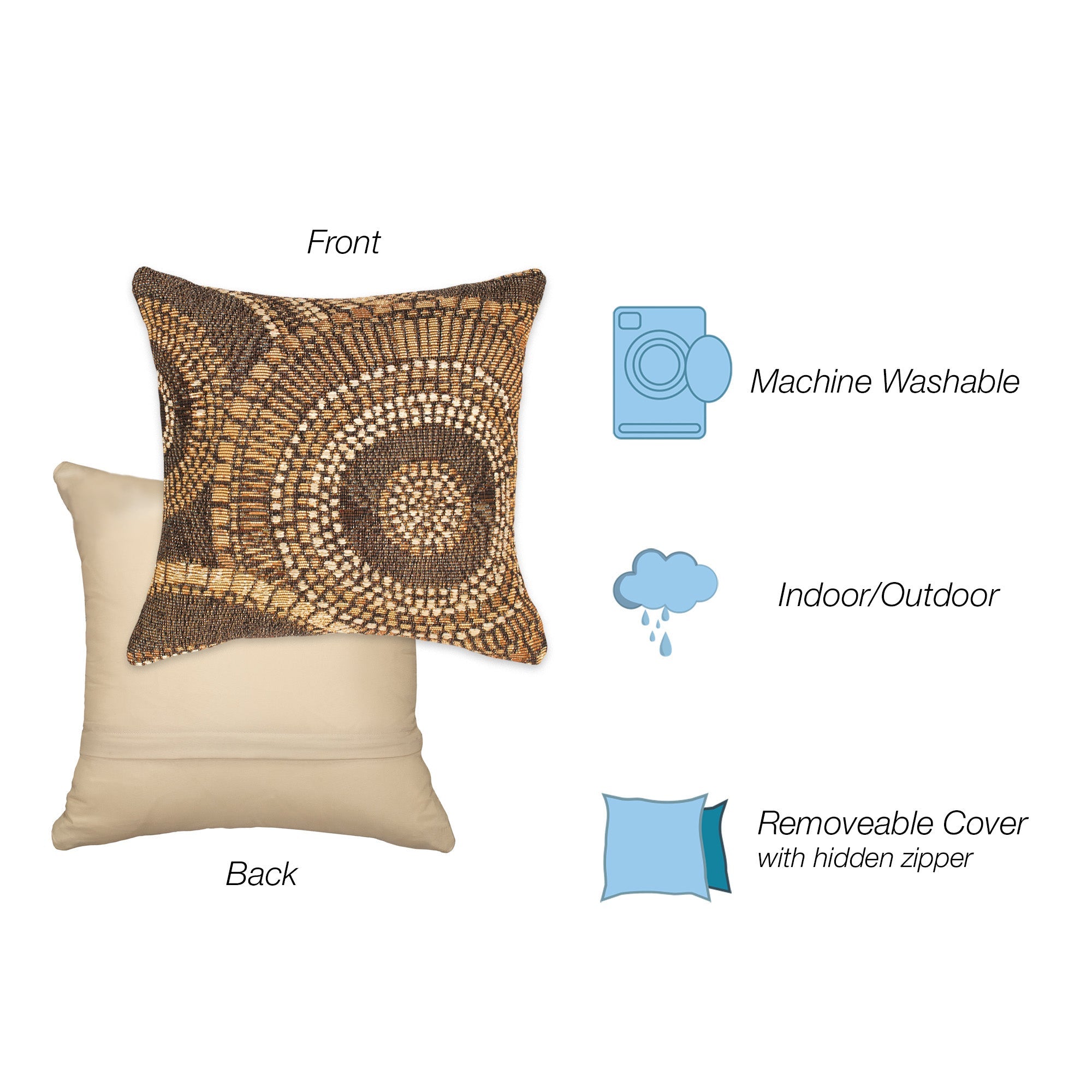 Marina Circles Indoor Outdoor Throw Pillow