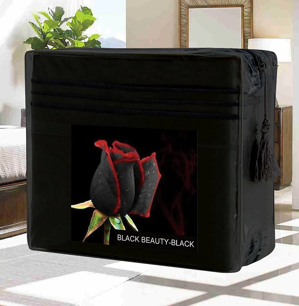 Black Queen 4-Piece Deep Pocket Bed Sheet Set J541