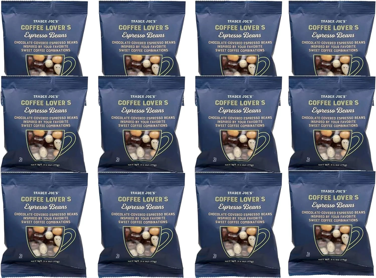 12 Count 2.5 Oz Assorted Espresso Beans D523