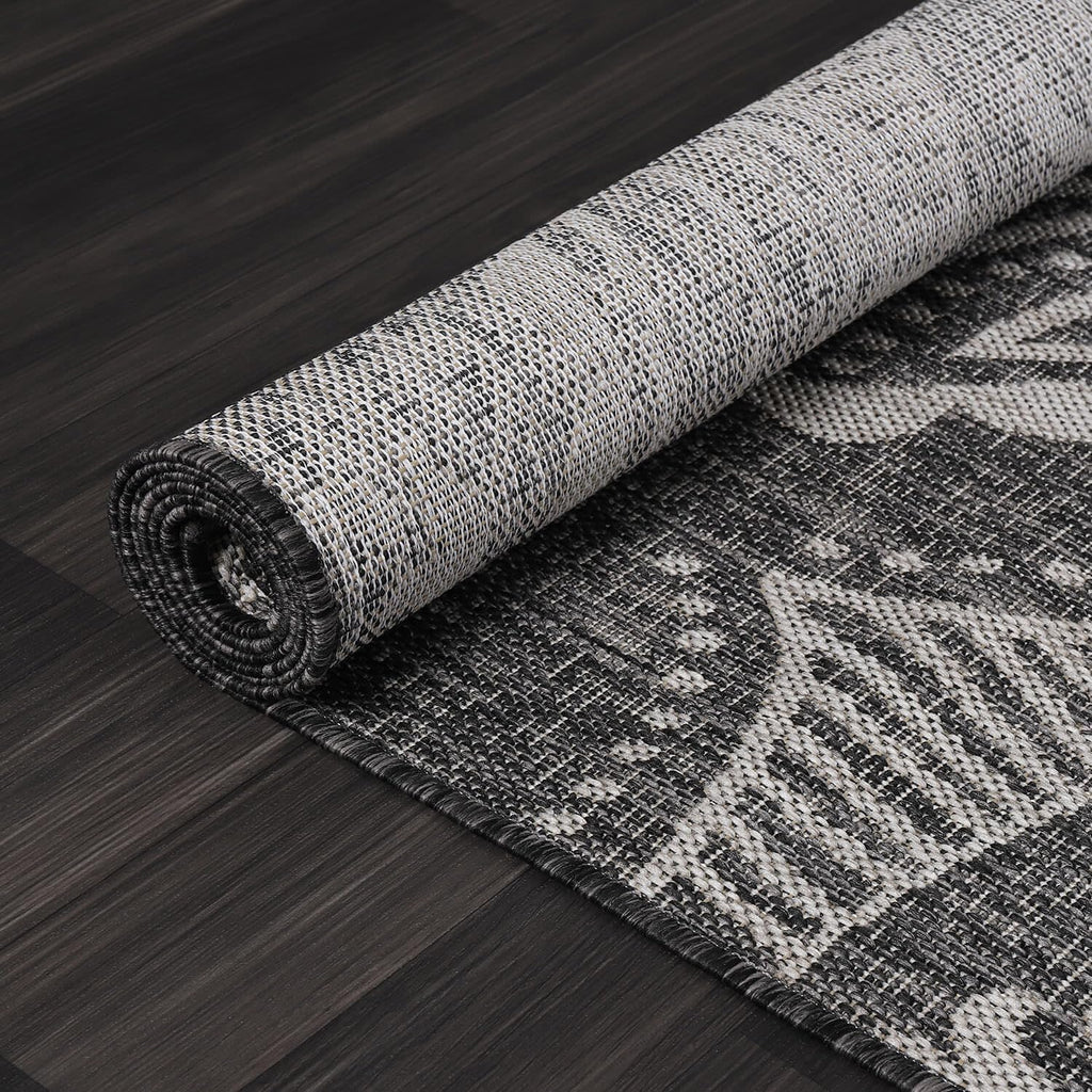 Dark Gray 6x9 Washable Outdoor Rug S442688