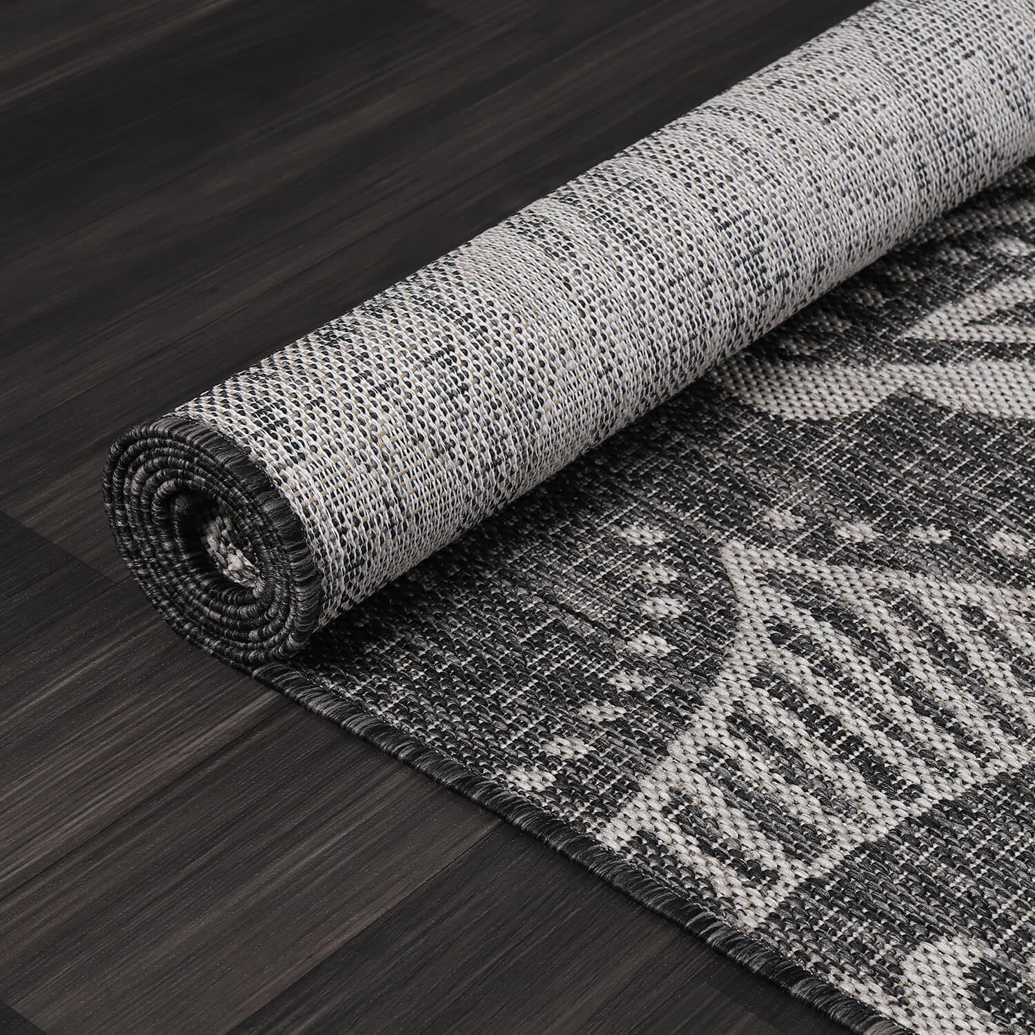 Dark Gray 6x9 Washable Outdoor Rug S442688