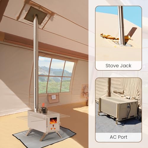 Inflatable Tent with Hand Pump and Stove Jack, Waterproof Oxford, 4-6 Person S5504