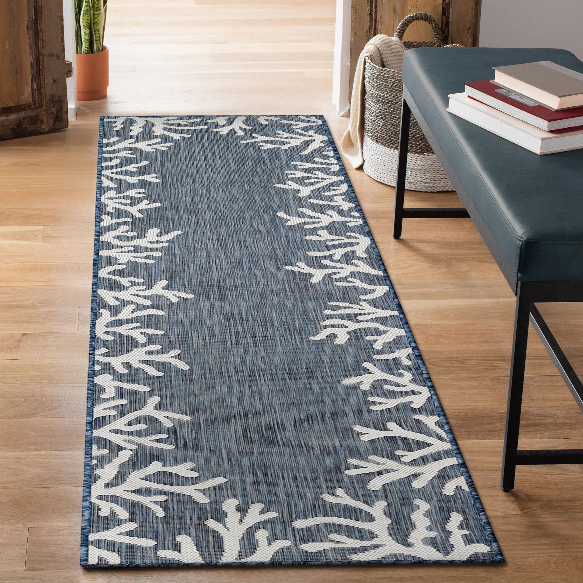 Carmel Coral Border Indoor Outdoor Area Rug