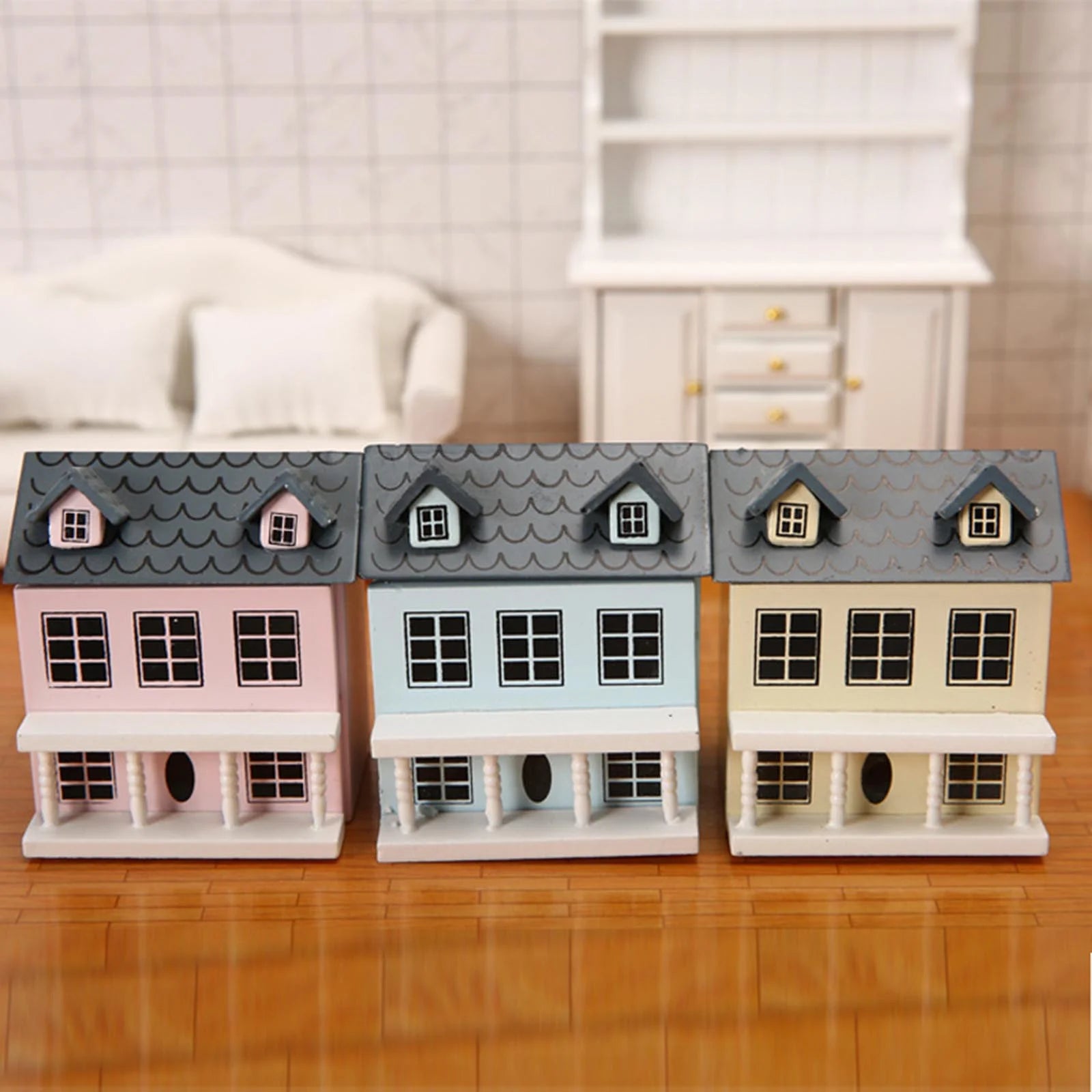 Miniature Villa Dollhouse with Kitchen Furniture Toy L15236