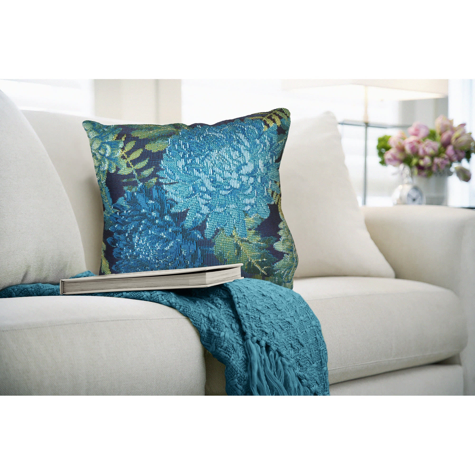 Marina Mums Indoor Outdoor Throw Pillow