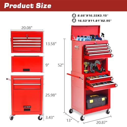 Blue 6 Drawer Rolling Tool Chest with Wheels D669716