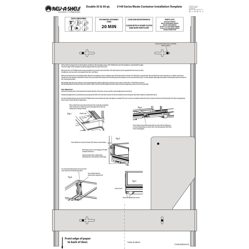 Double Trash Pullout 35 Quart Silver O888434