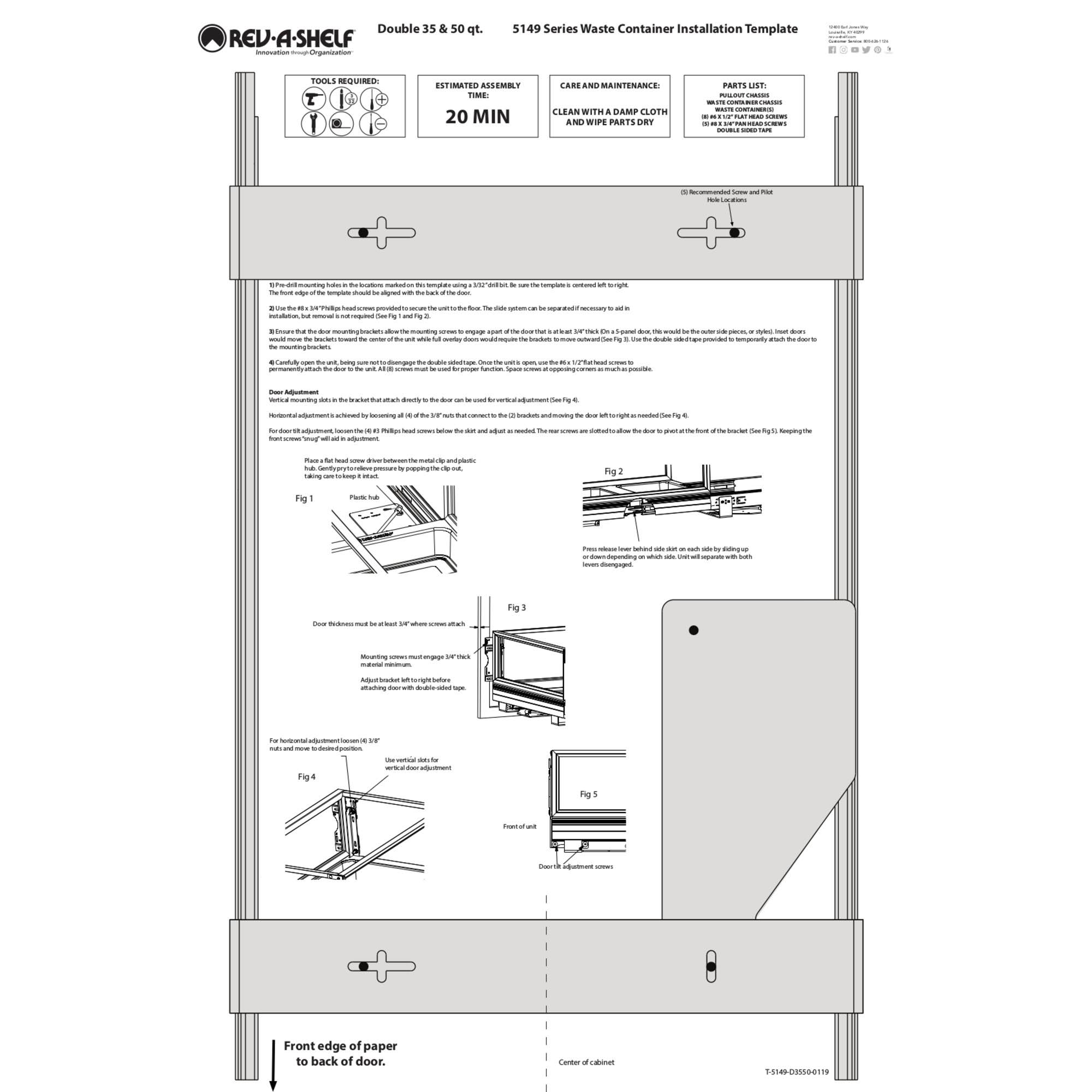 Double Trash Pullout 35 Quart Silver O888434