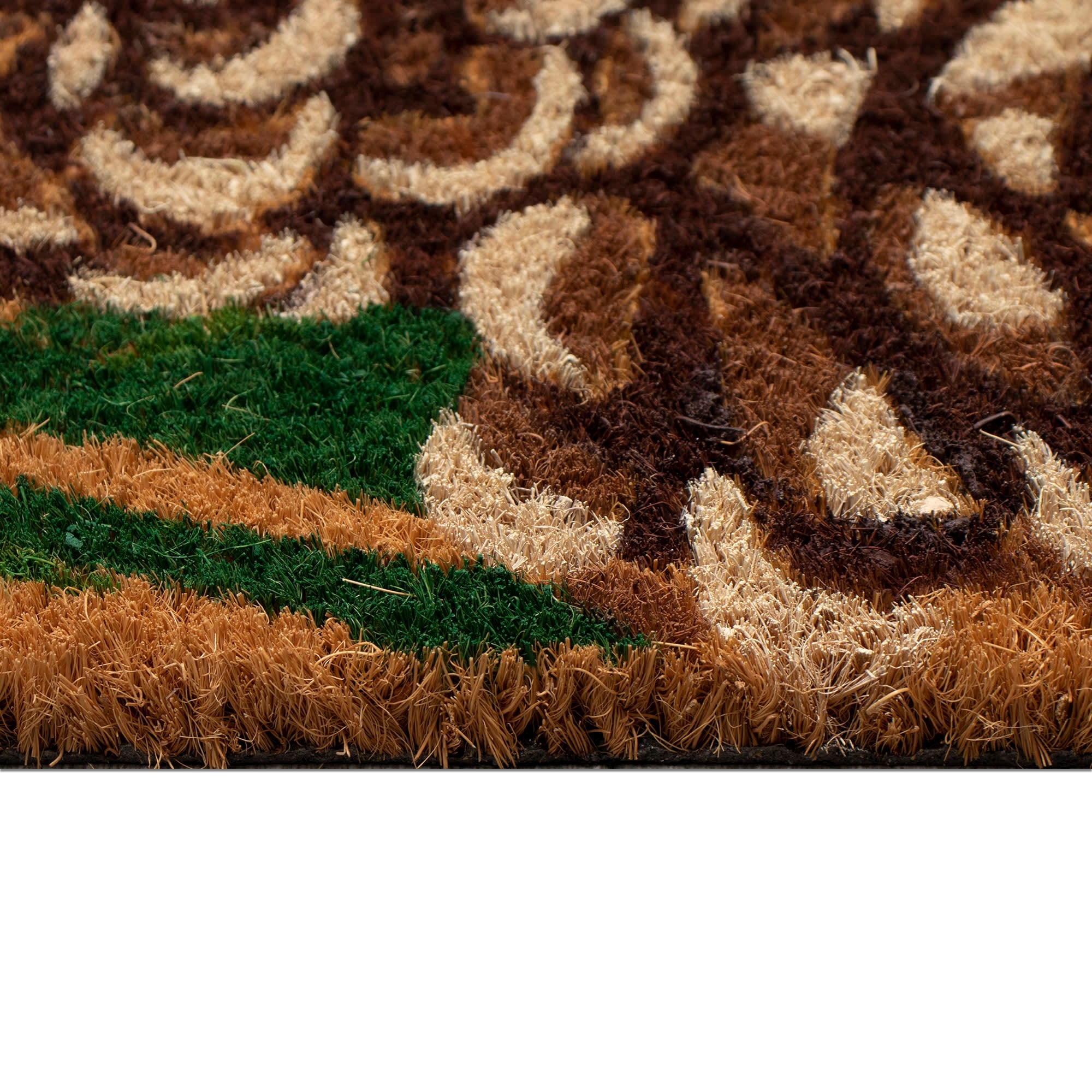 Natura Pinecone Border Coir Doormat with Non-Slip Backing