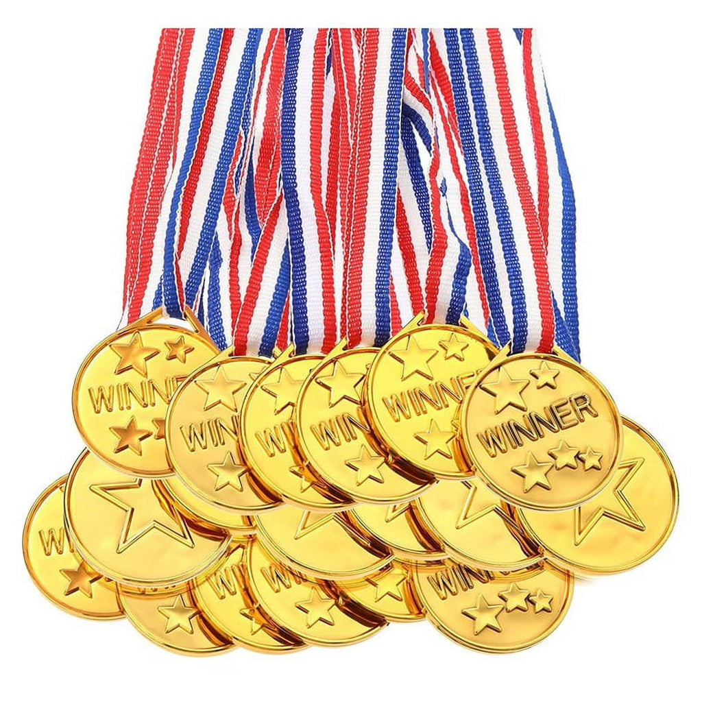 30 Pack Gold Plastic Award Medals K432508