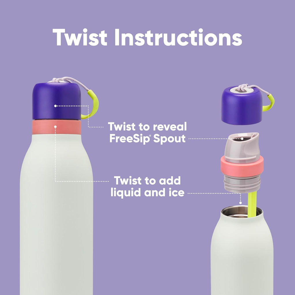 24oz 32oz Insulated Stainless Steel Water Bottles with Straw and Spout E46520