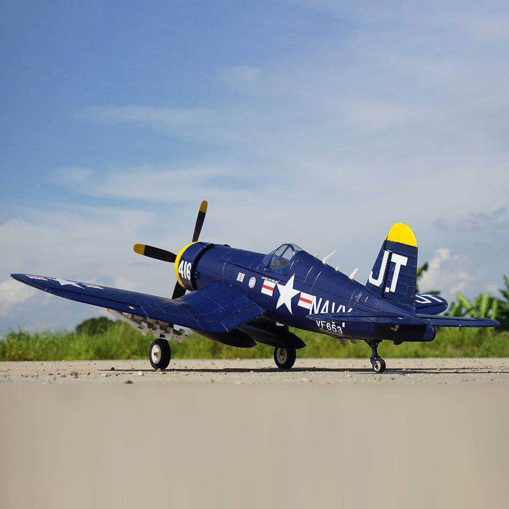 1200mm Wingspan RC Airplane Fighter Model with Auto Landing Gear (Navy Blue) F79297