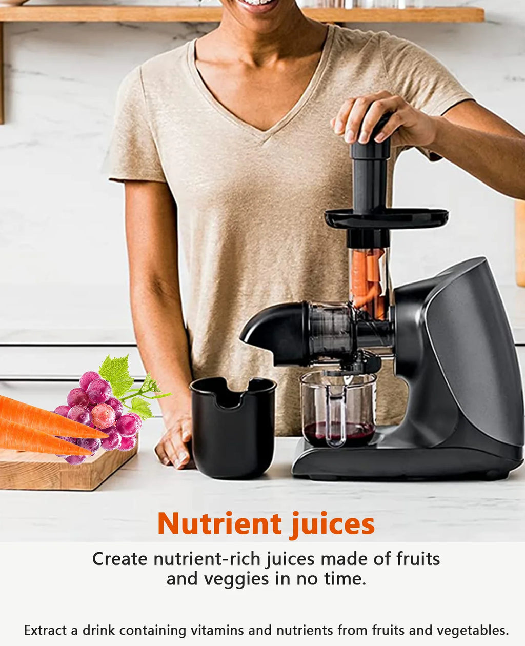 Cold Press Slow Juicer with Total Pulp Control (Black) B91145