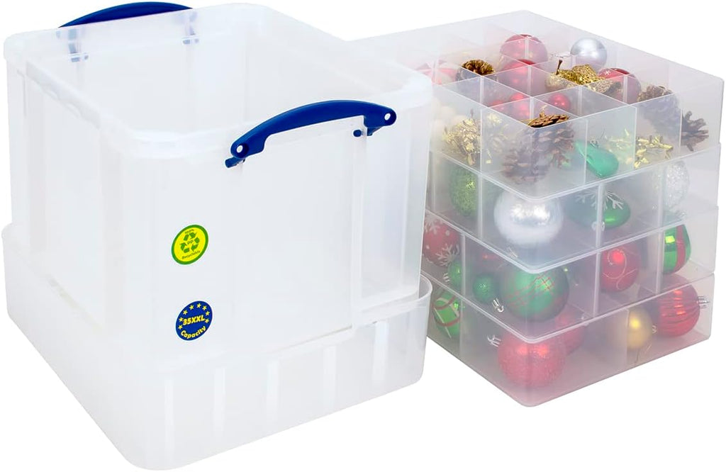 35 Litre Plastic Storage Box with Lid and Trays Z8817