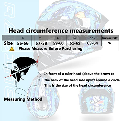 Motorcycle Sport Full Face Helmet, Dual Visor Adult Lightweight Helmet W29195