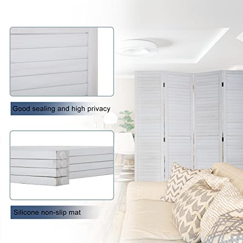 White 6 Panel Wood Room Divider G8406