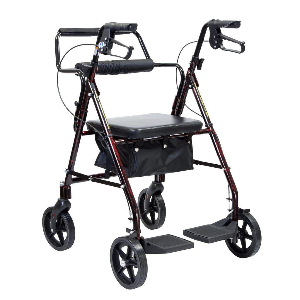 Red Frame 4 Wheel Rollator L85674