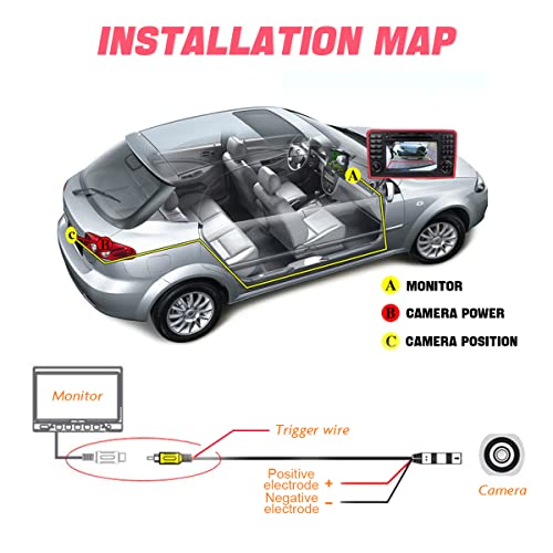 Waterproof Rear View Camera with Moveable Guideline, HD 960x720 Image, 4 Layer Glass Lens 155 Degree Wide View Angle K9195