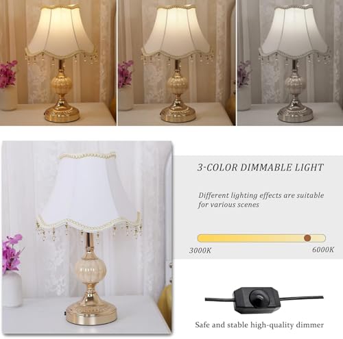 Classical Table Lamp with Fabric Drum Shade and Gold Base P3654