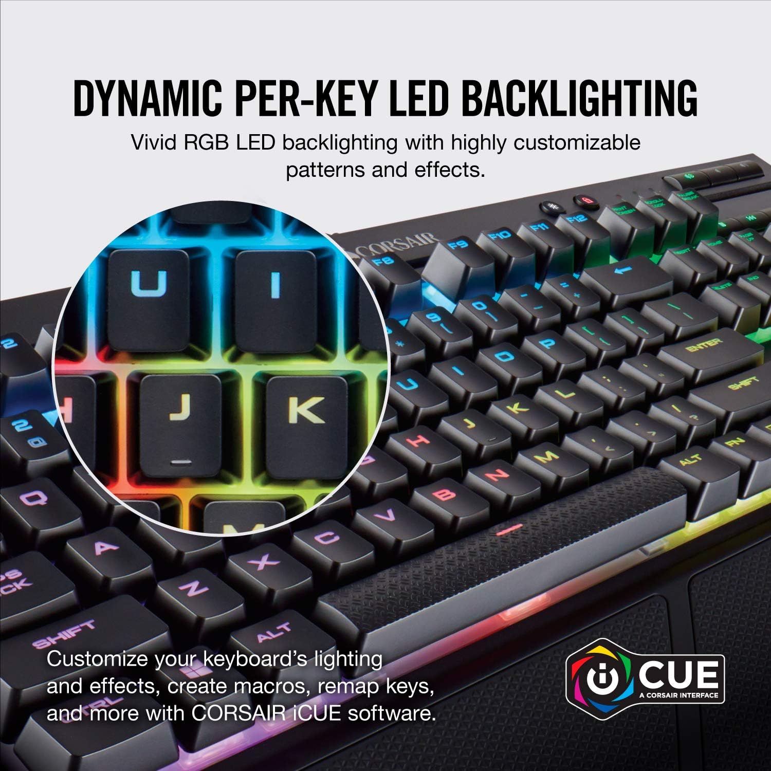 Black Mechanical Gaming Keyboard with RGB Backlit Cherry MX Red Switch F3073