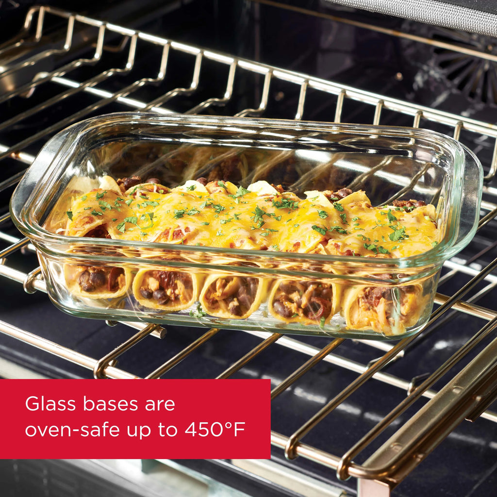 Set of 3 Glass Food Storage Containers with Latching Lids U9077
