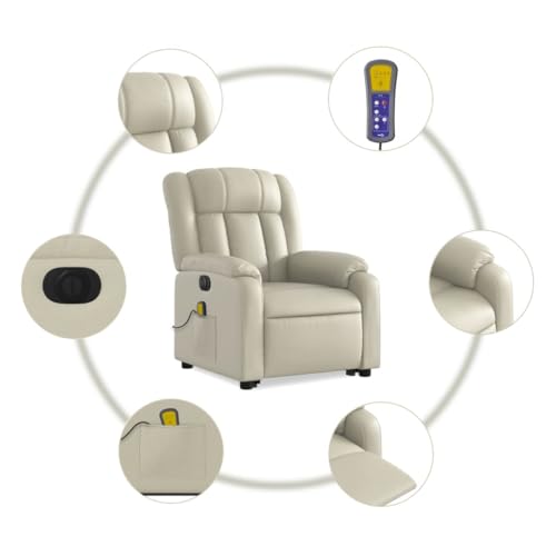 Gray Faux Leather Electric Massage Recliner Chair with Power Lift and Reclining Functions L1699