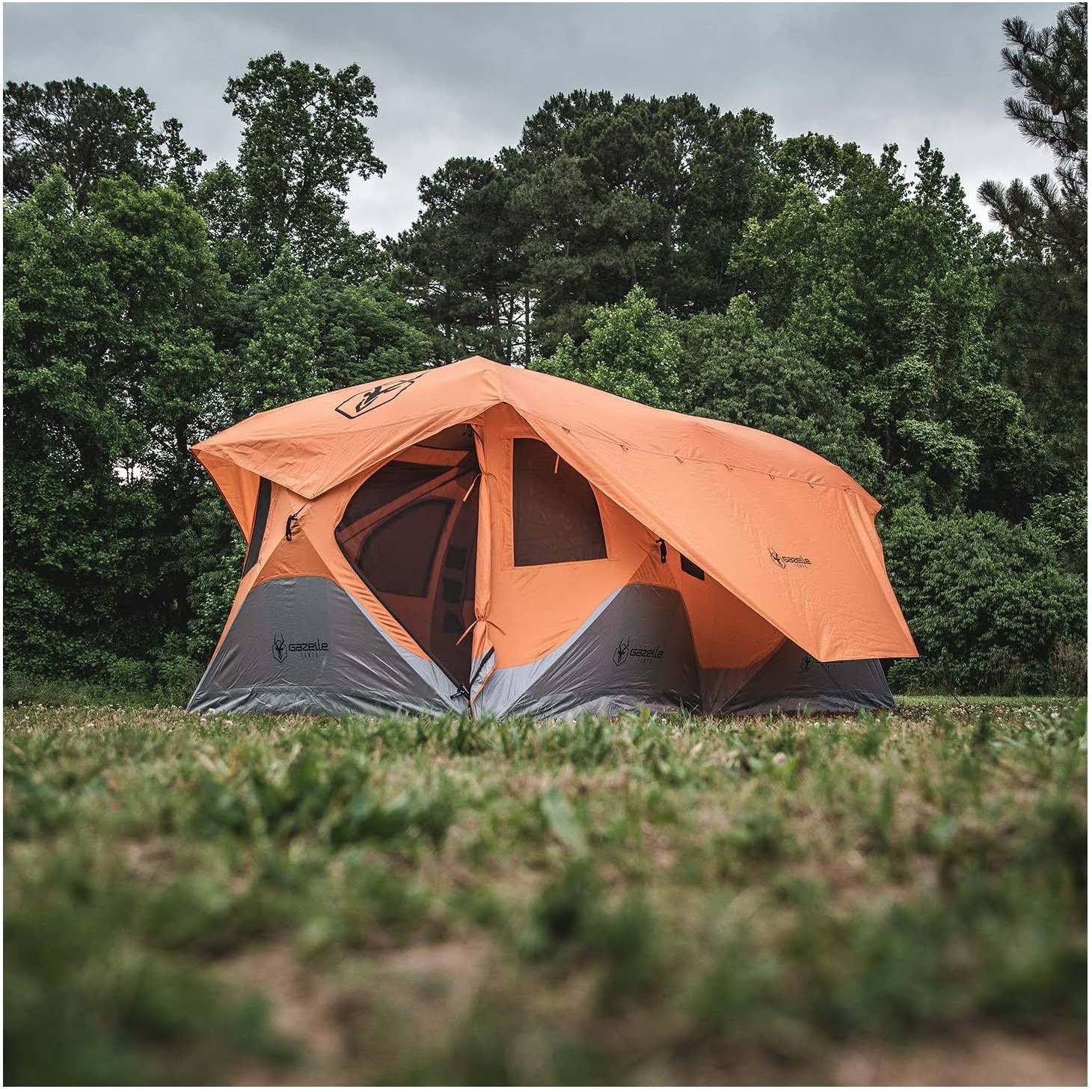 Orange 8 Person Pop Up Camping Tent G377
