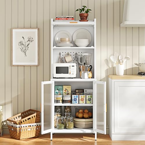 White 72.6" Tall Kitchen Pantry Cabinet with Storage X527