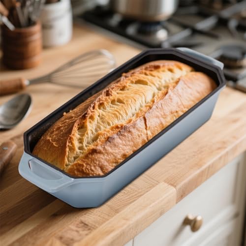 DarkCyan Enameled Cast Iron 9x5 Inch Loaf Pan with Lid U127654