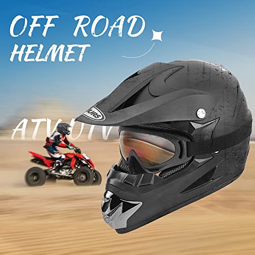 Adult Motocross Dirt Bike Helmet with Goggle, Gloves & Mask J67629