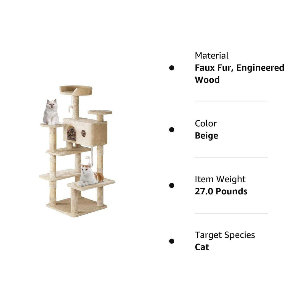 54in Cat Tree Tower with Cat Scratching Posts Stand House Cat Condo C4194